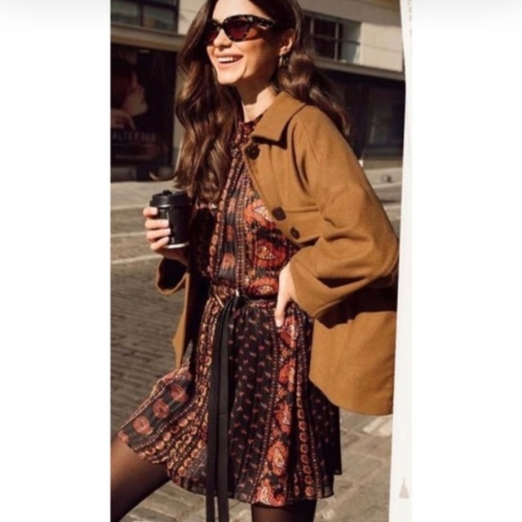 Zara Paisley Floral Print Blouson  Mini Dress size M. NWT - Picture 8 of 9